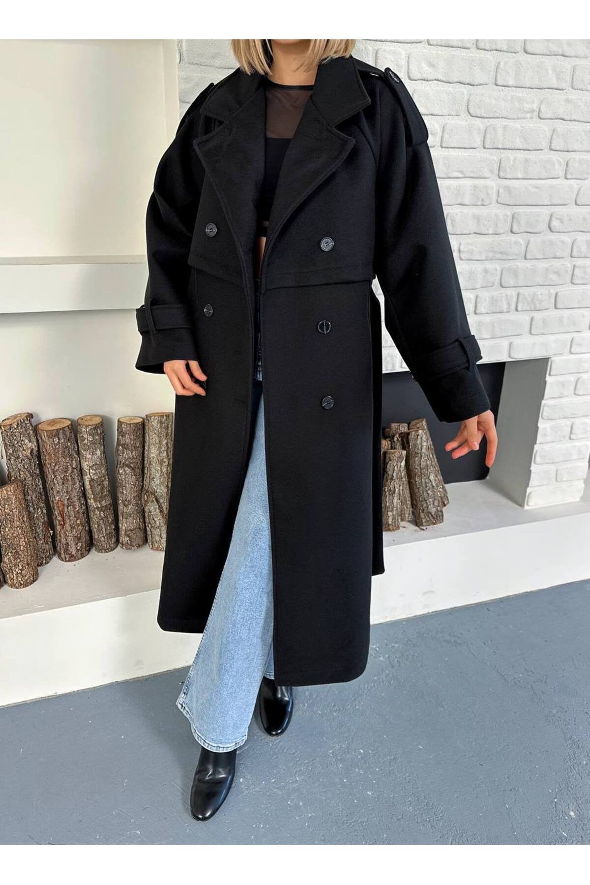 Şık ve Zamansız Stil Uzun Kaşe Kaban