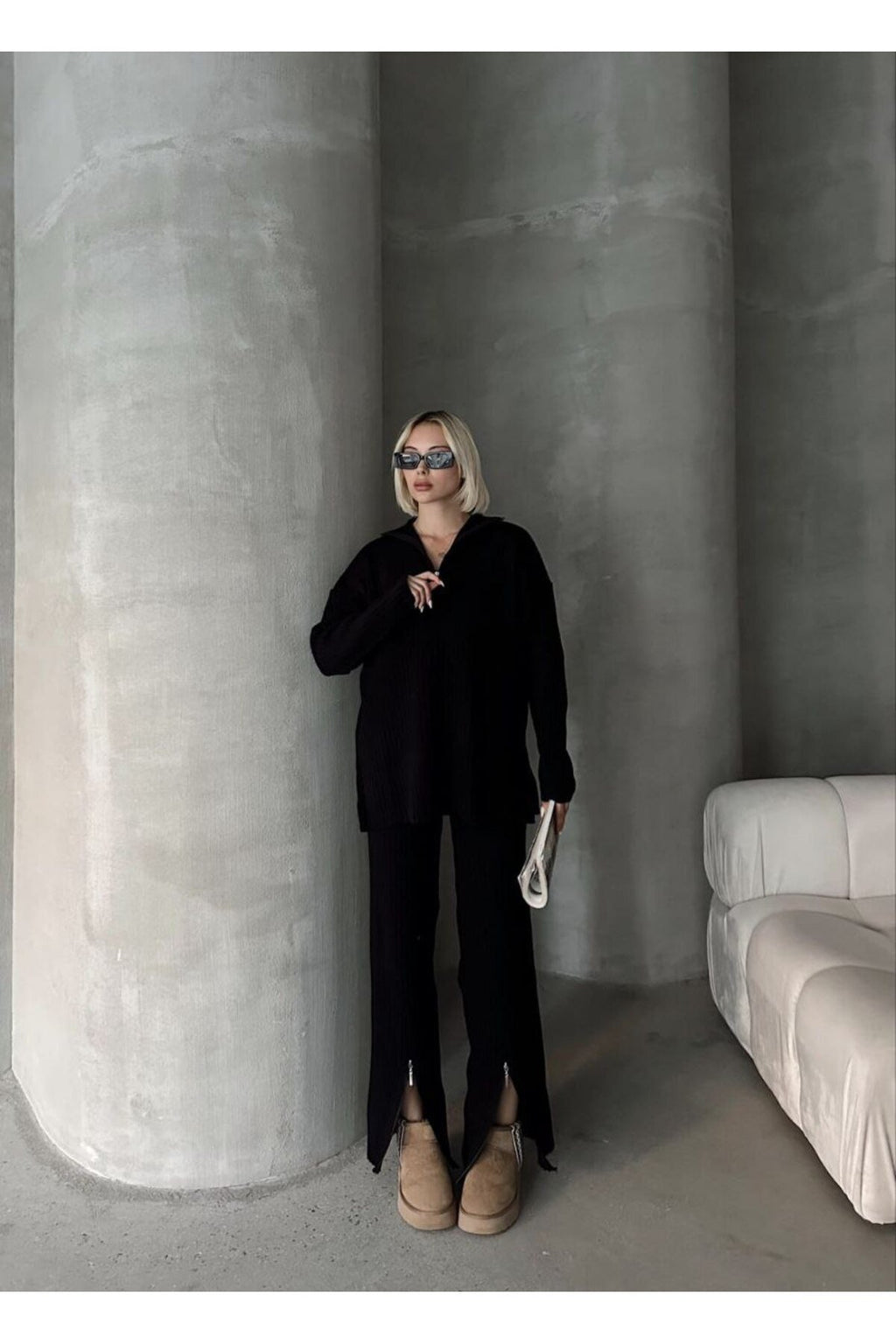 Şıklığı Tamamlayan Fermuar Detaylı İkili Takım