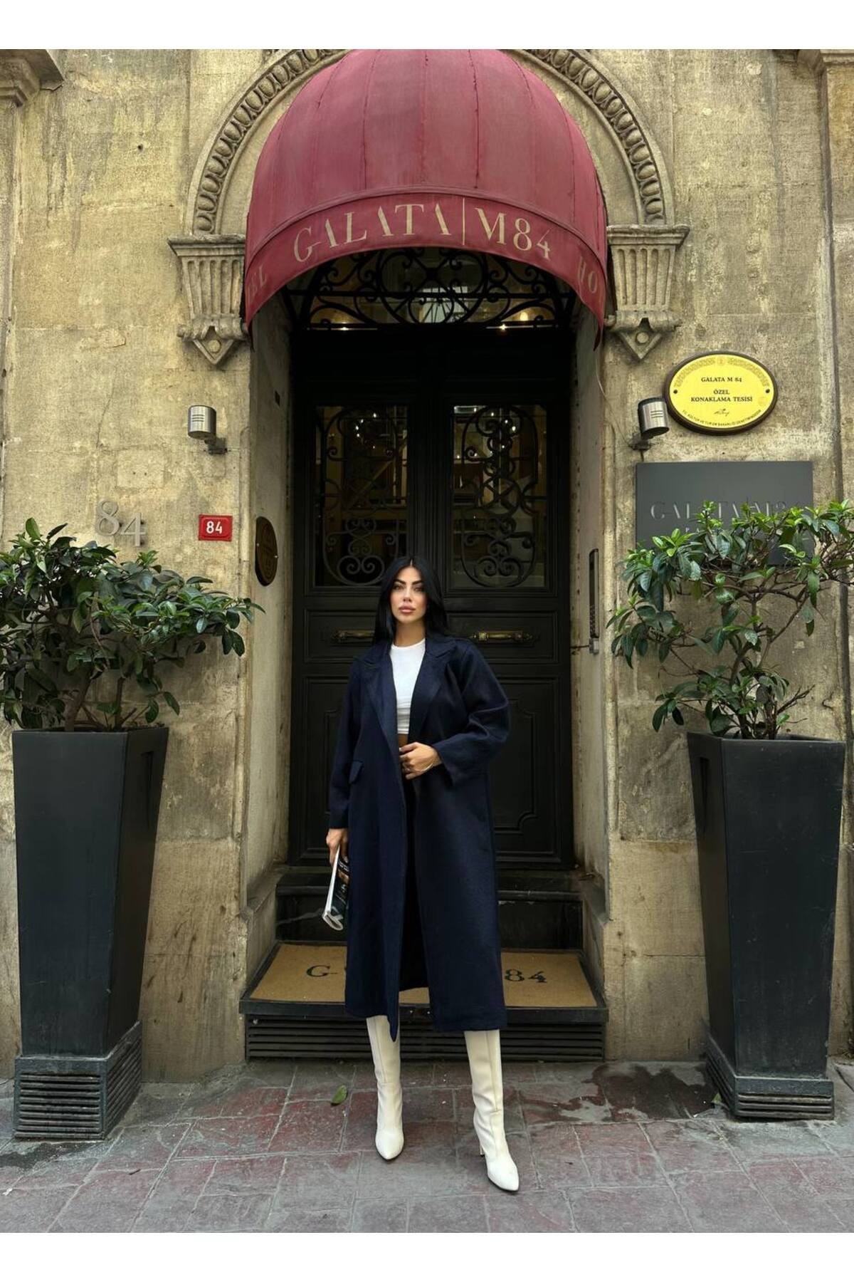 SU FIRÇA DESEN KAŞE KUMAŞ VATKALI OVERSİZE KABAN