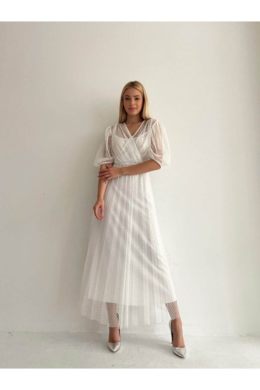 Yeni Sezon Yarım Kol Prenses Elbise