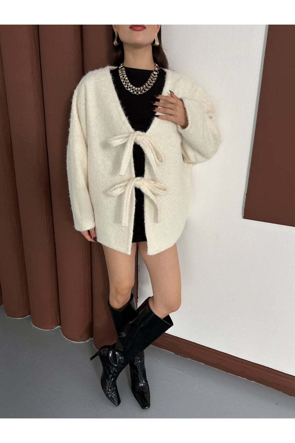 Kırçıllı Kaşe Fiyonklu Kaban