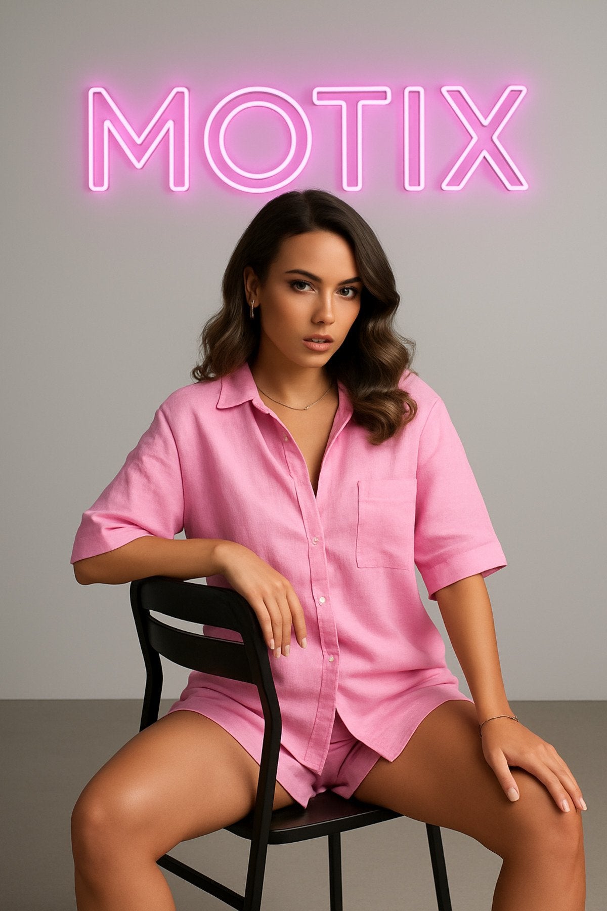 Gömlek Bağcıklı Şortlu İkili Takım