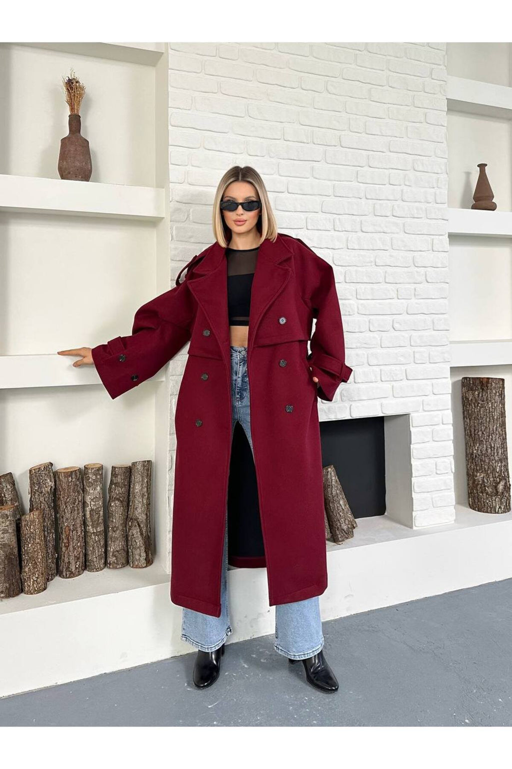 Şık ve Zamansız Stil Uzun Kaşe Kaban