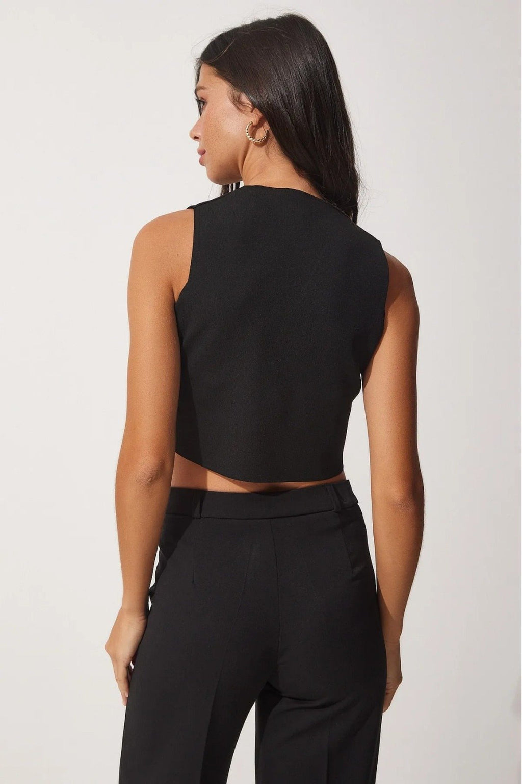 KADIN V YAKA DÜĞMELİ YELEK