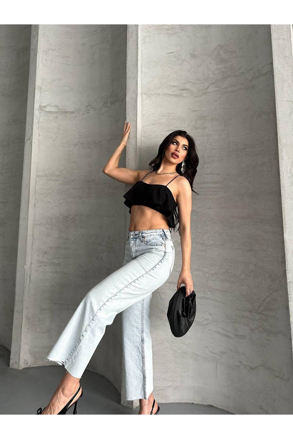 Wide Leg Kesik Geniş Paça Jean