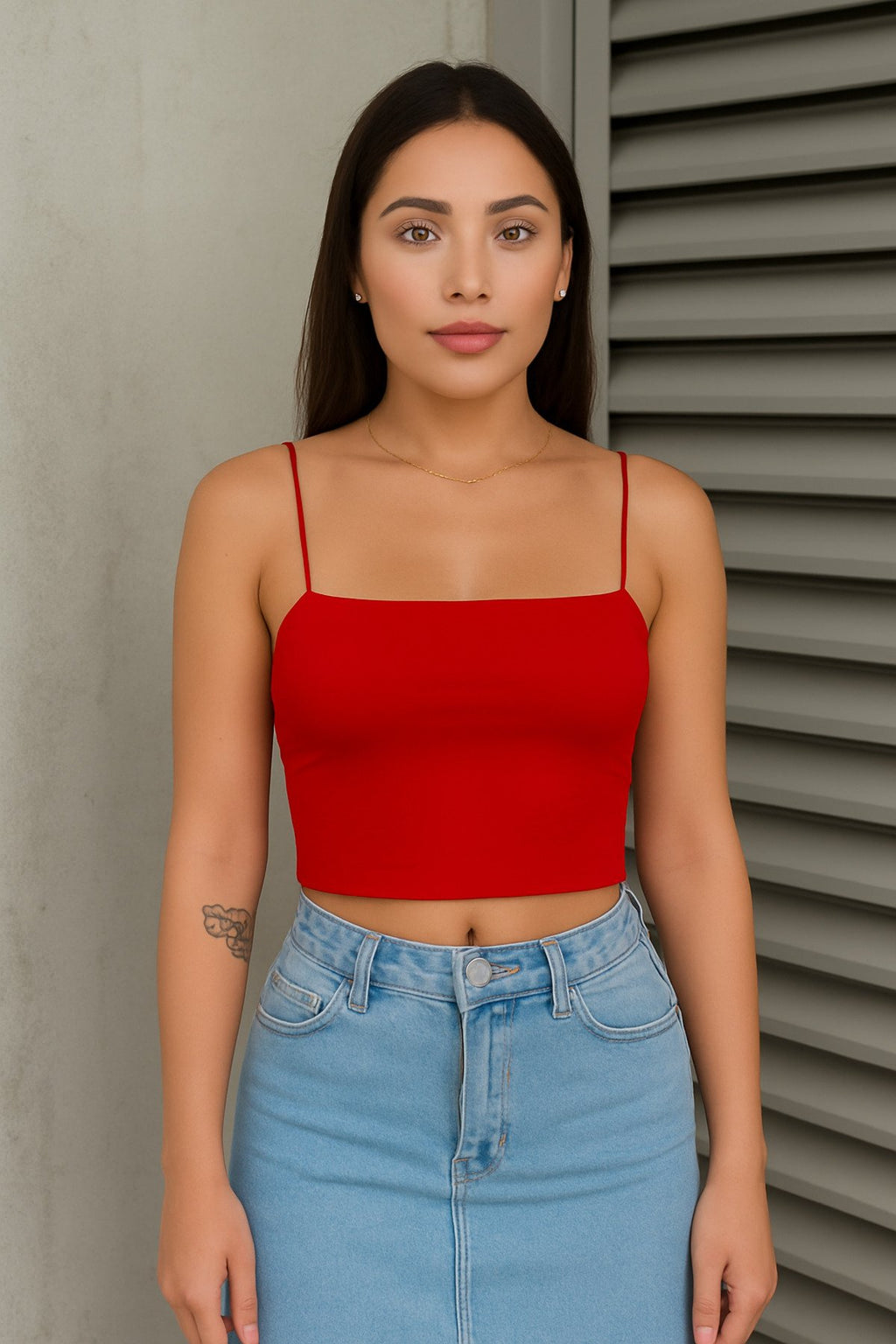 İnce Askılı 3 lü Basic Crop Bluz