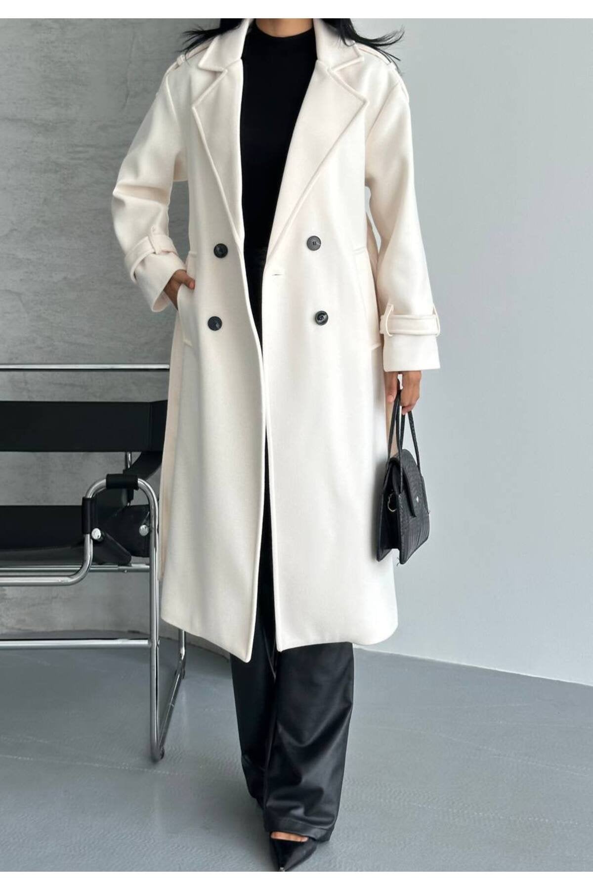 Oversize Kesim Kaşe Kaban