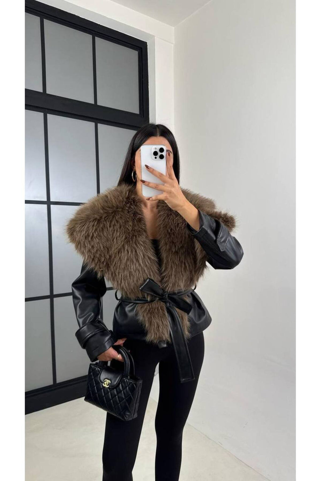 Trend Kürk Yaka Deri Ceket