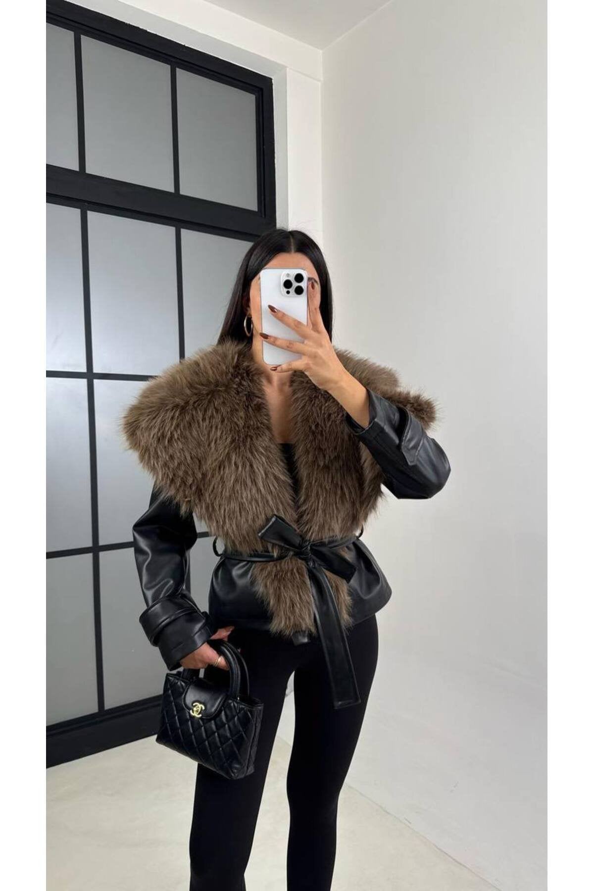 Trend Kürk Yaka Deri Ceket