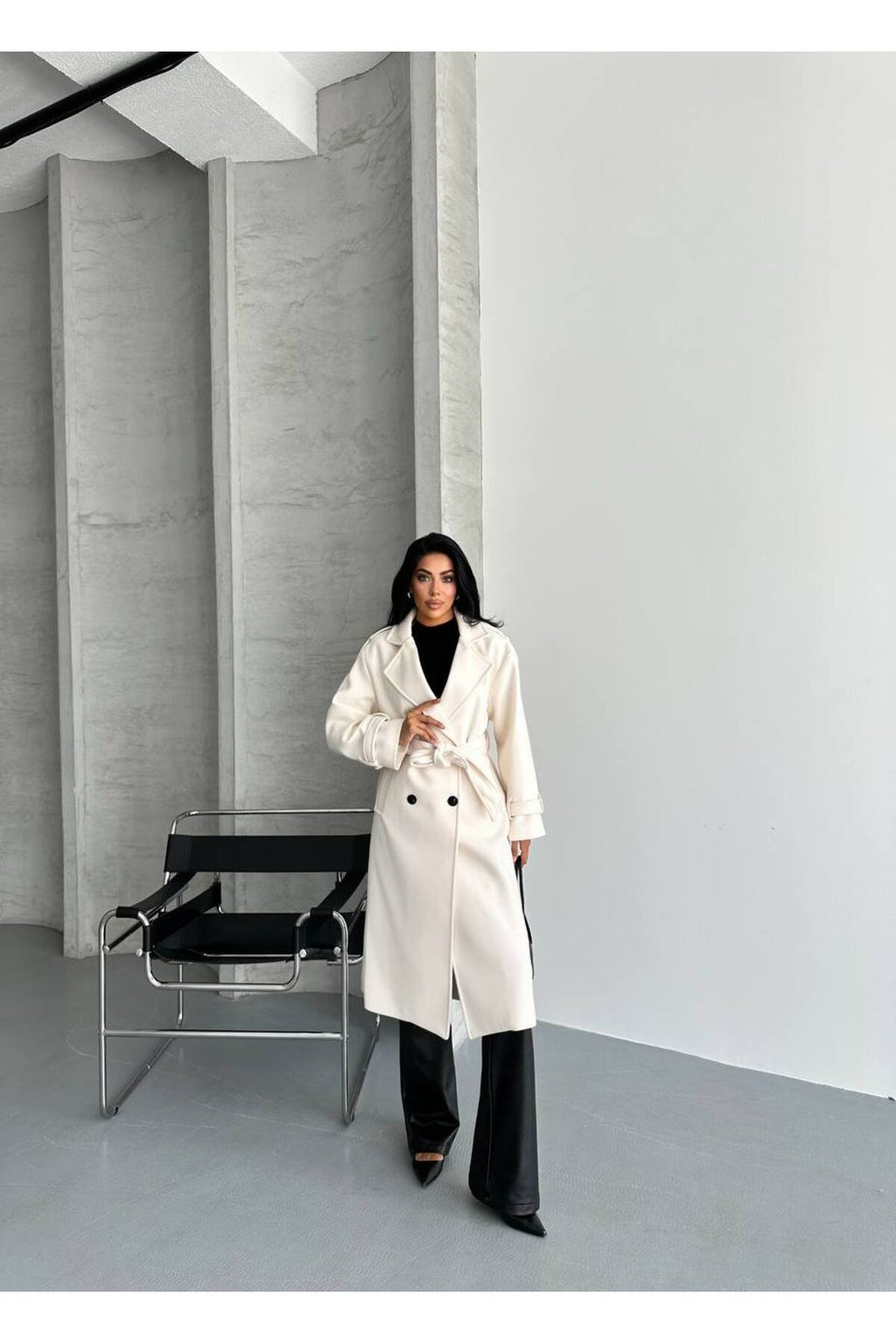 Oversize Kesim Kaşe Kaban