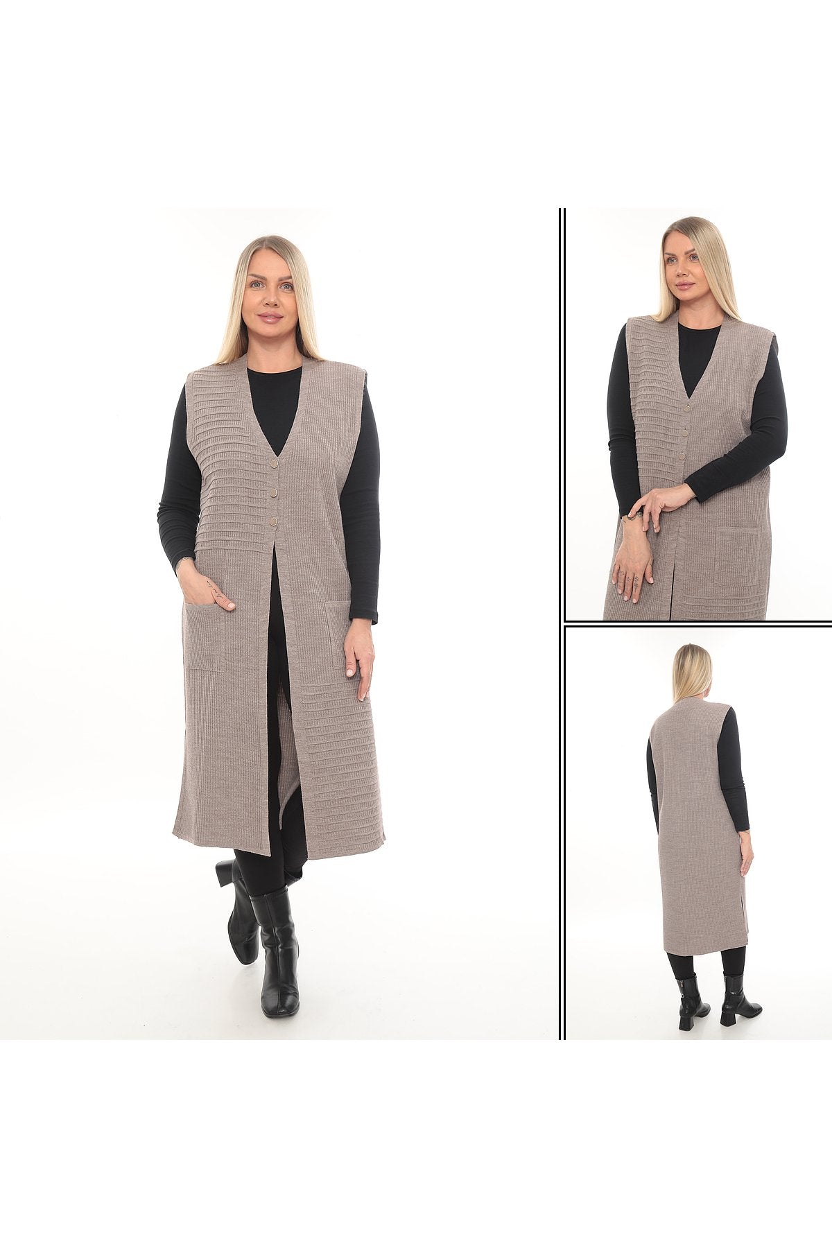 Klasik Kesim Uzun Triko Yelek