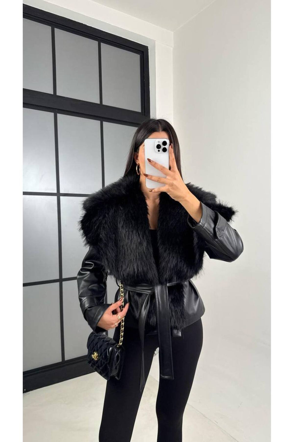 Trend Kürk Yaka Deri Ceket