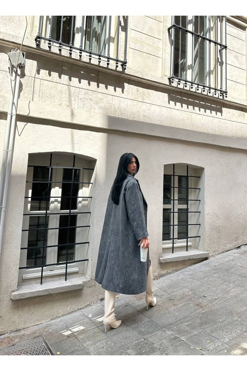 SU FIRÇA DESEN KAŞE KUMAŞ VATKALI OVERSİZE KABAN