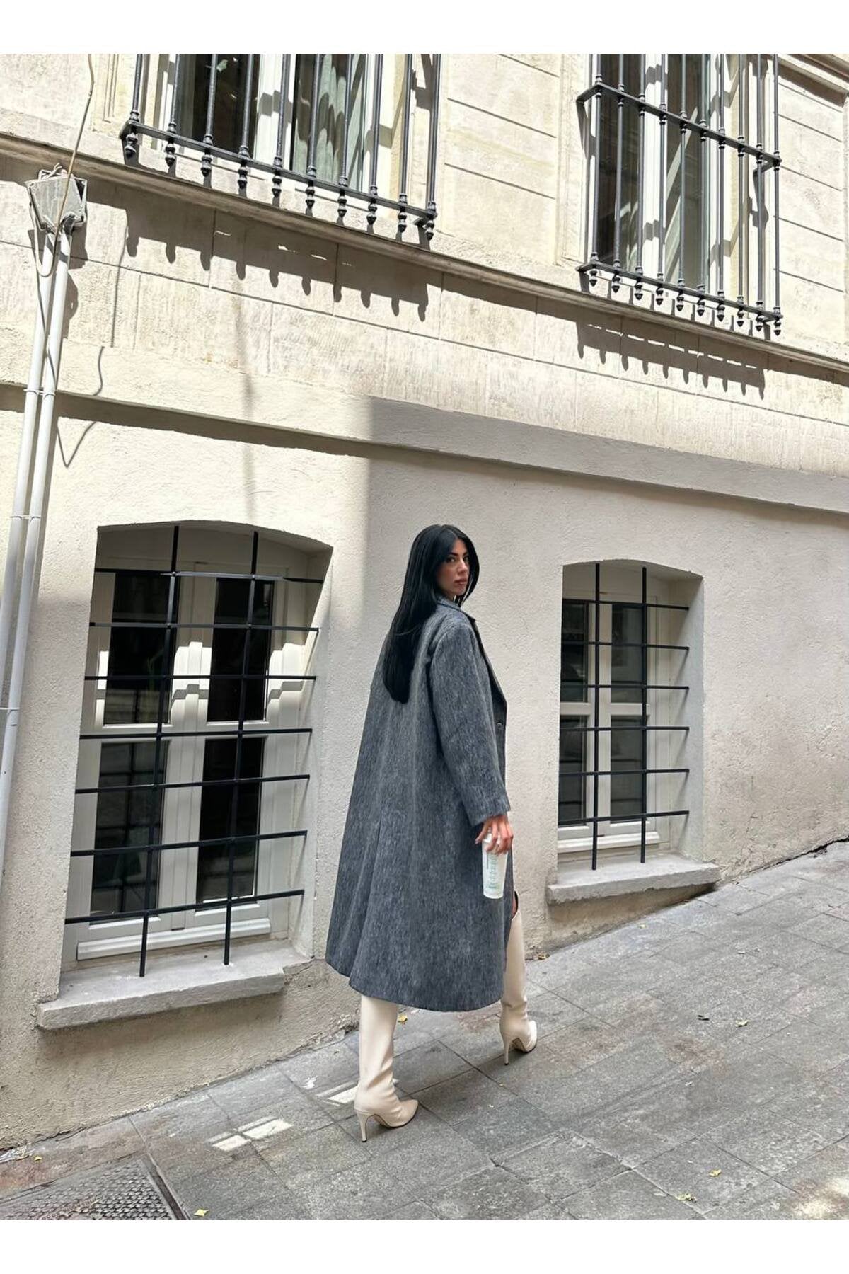 SU FIRÇA DESEN KAŞE KUMAŞ VATKALI OVERSİZE KABAN