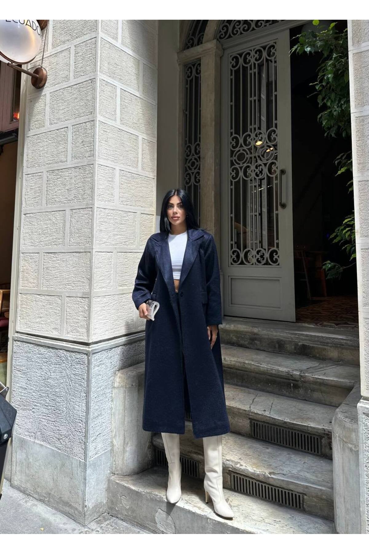 SU FIRÇA DESEN KAŞE KUMAŞ VATKALI OVERSİZE KABAN