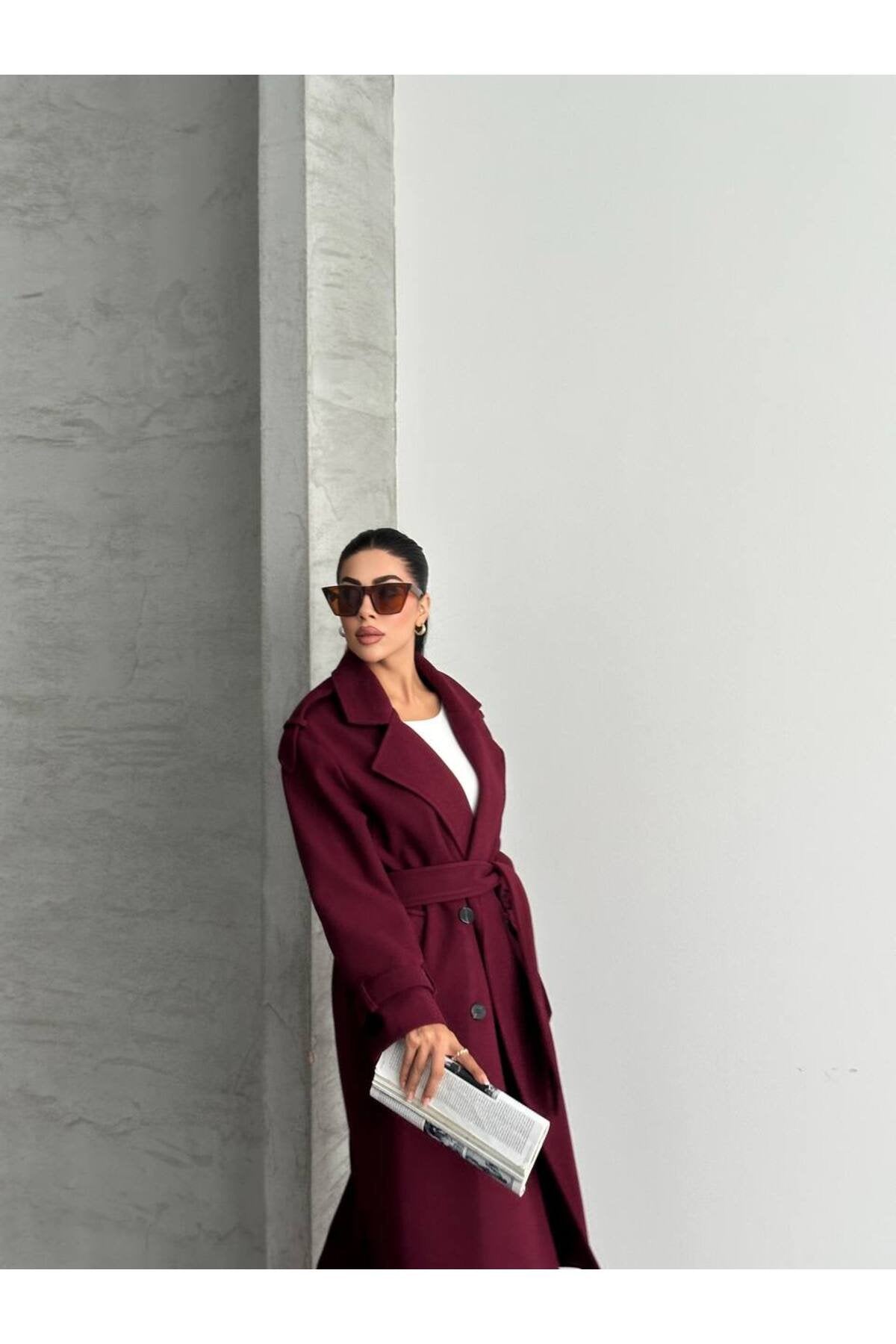 Oversize Kesim Kaşe Kaban