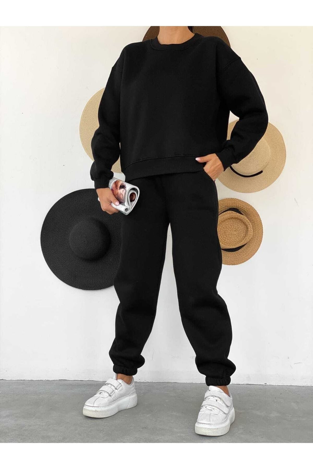 3 Iplik Polarlı Sweatshirt