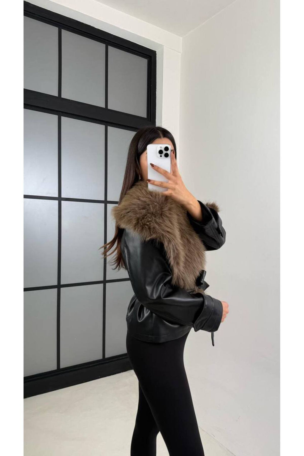 Trend Kürk Yaka Deri Ceket