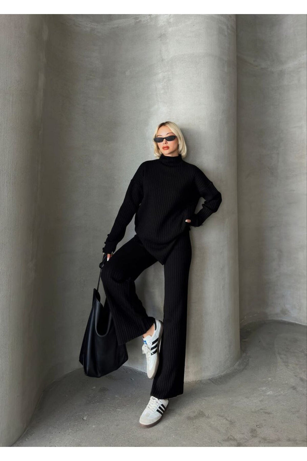 Düğme Detaylı Kol Tasarımlı İkili Takım