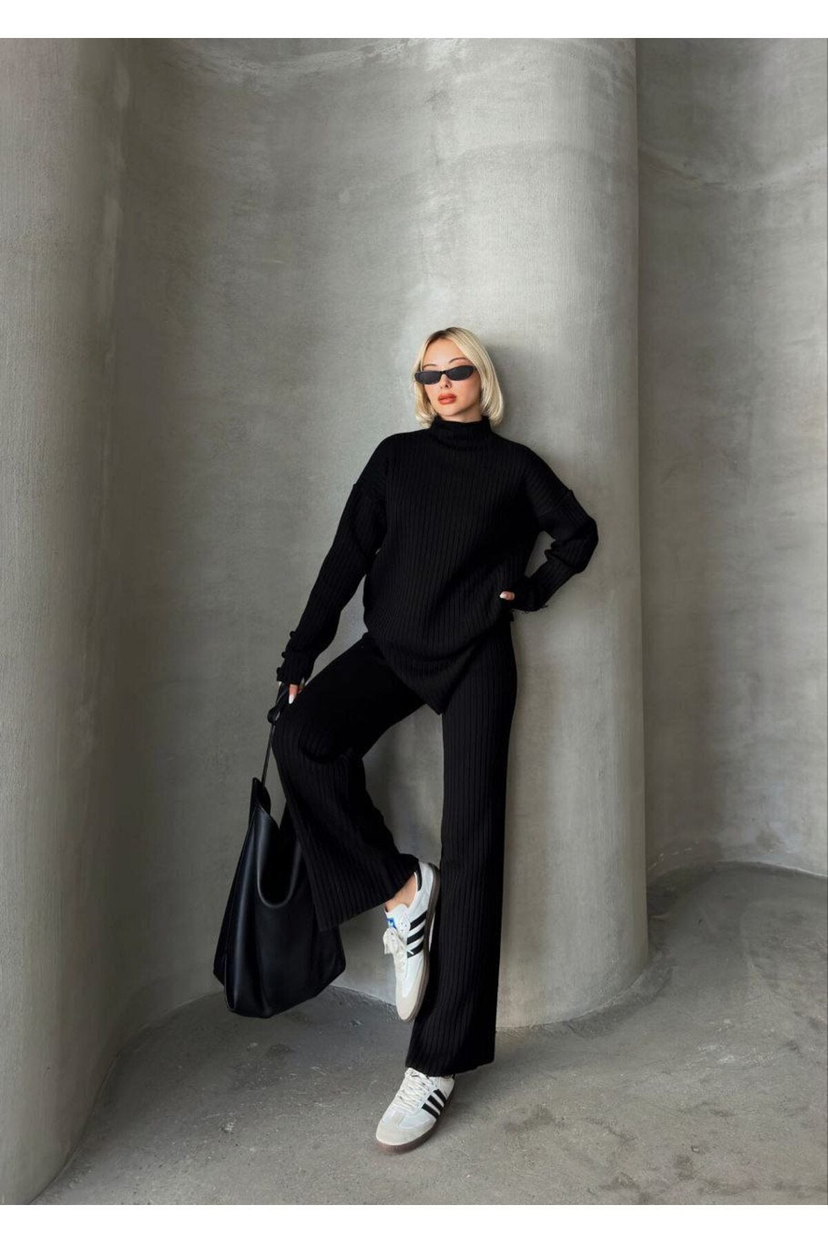 Düğme Detaylı Kol Tasarımlı İkili Takım