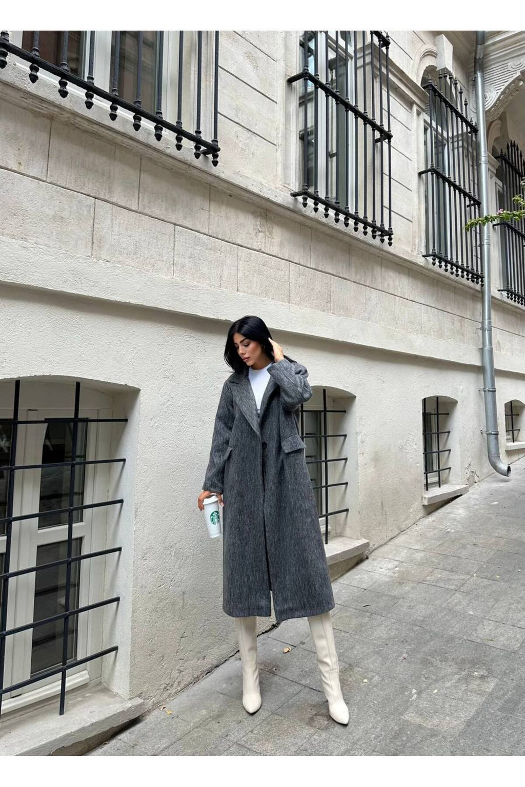 SU FIRÇA DESEN KAŞE KUMAŞ VATKALI OVERSİZE KABAN