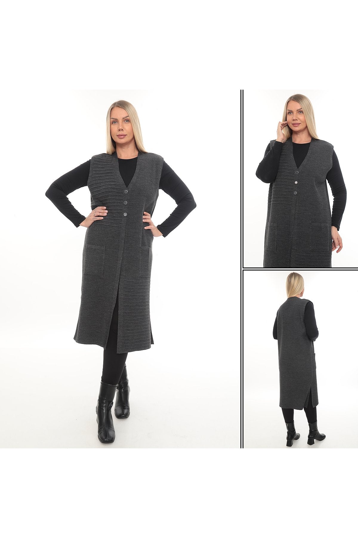 Klasik Kesim Uzun Triko Yelek