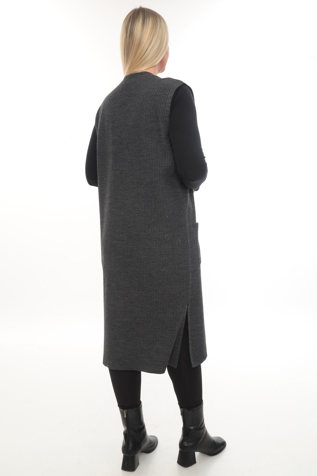 Klasik Kesim Uzun Triko Yelek