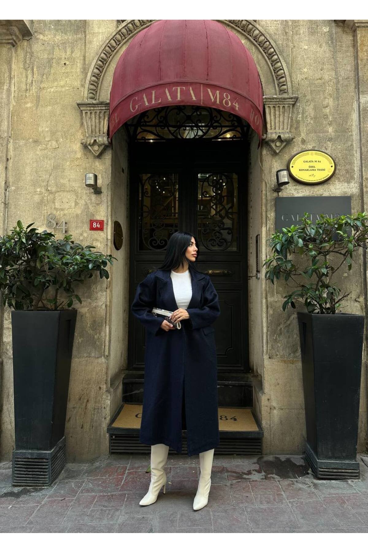 SU FIRÇA DESEN KAŞE KUMAŞ VATKALI OVERSİZE KABAN