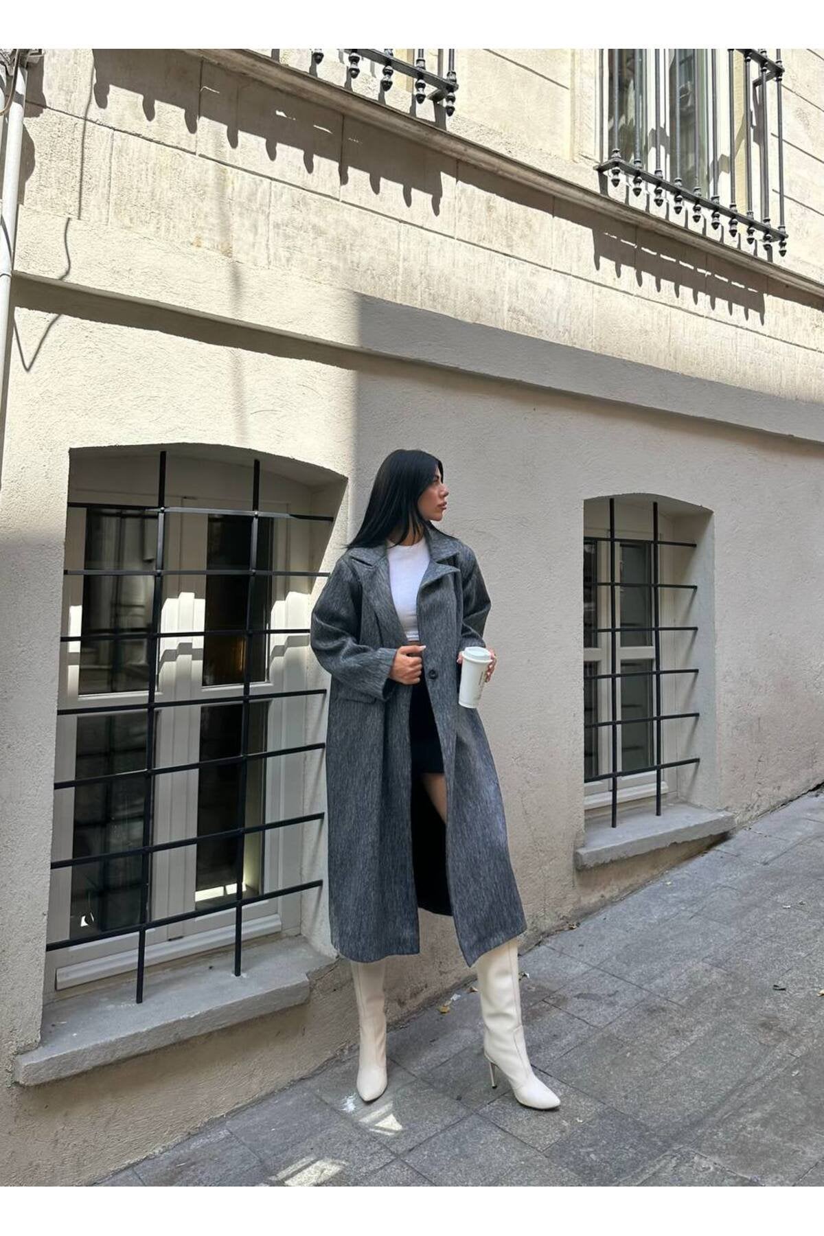 SU FIRÇA DESEN KAŞE KUMAŞ VATKALI OVERSİZE KABAN