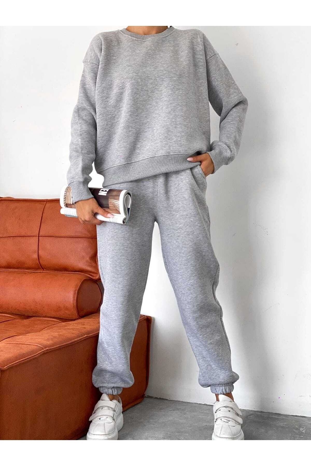 3 Iplik Polarlı Sweatshirt