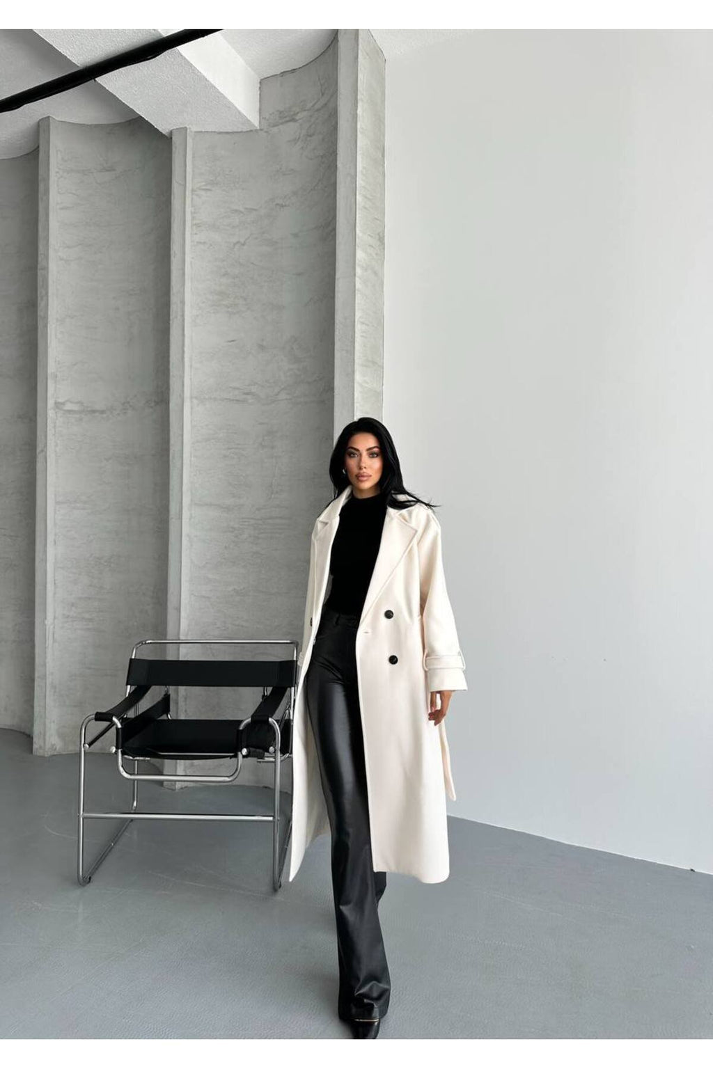 Oversize Kesim Kaşe Kaban