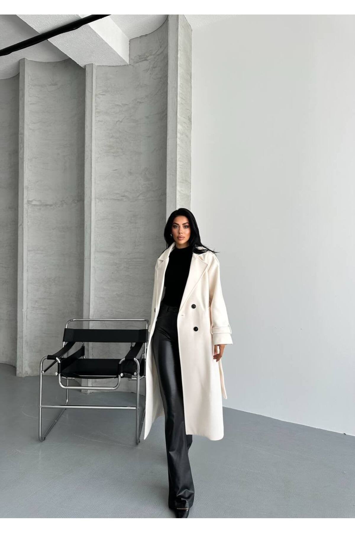 Oversize Kesim Kaşe Kaban