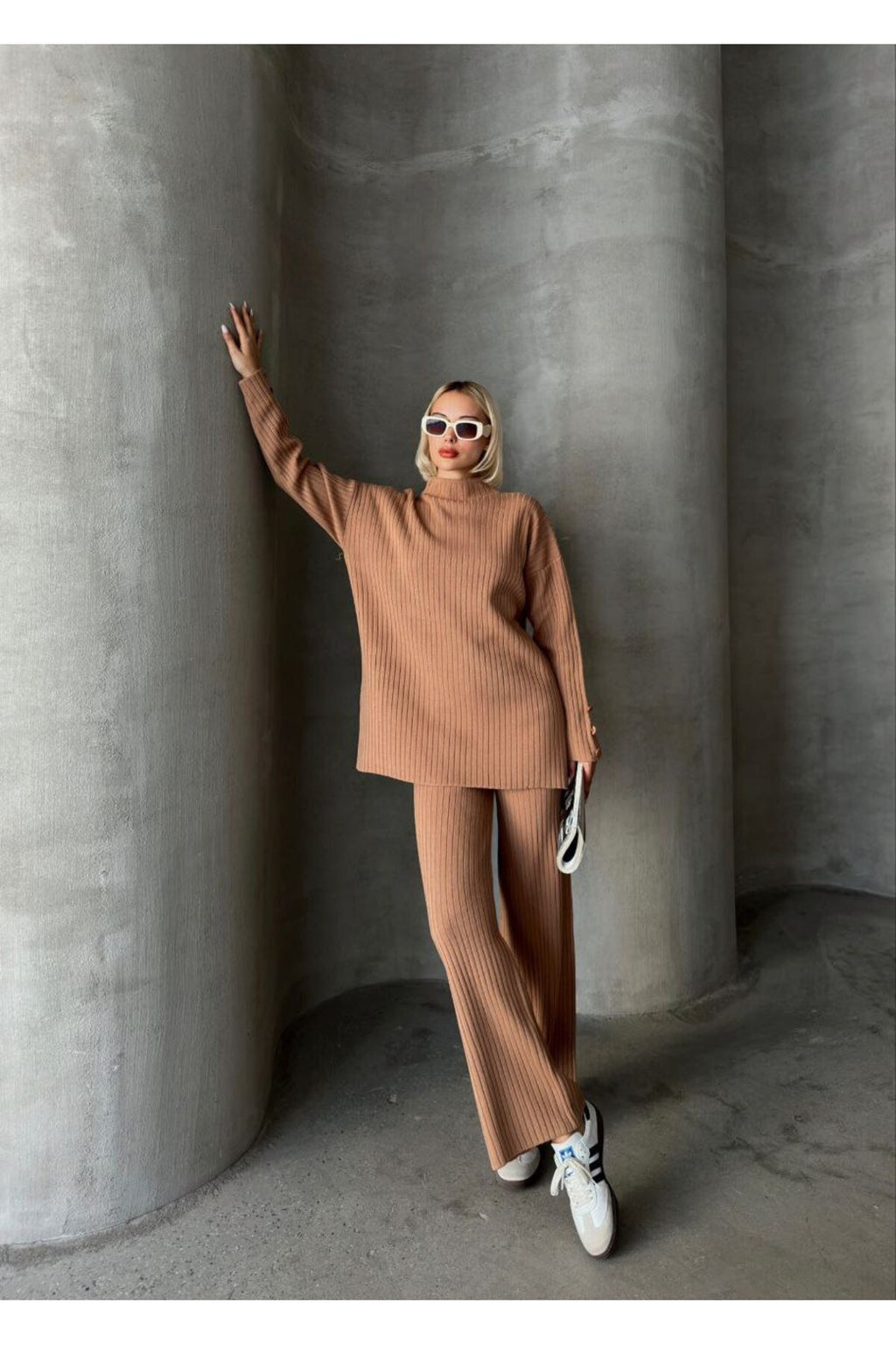 Düğme Detaylı Kol Tasarımlı İkili Takım
