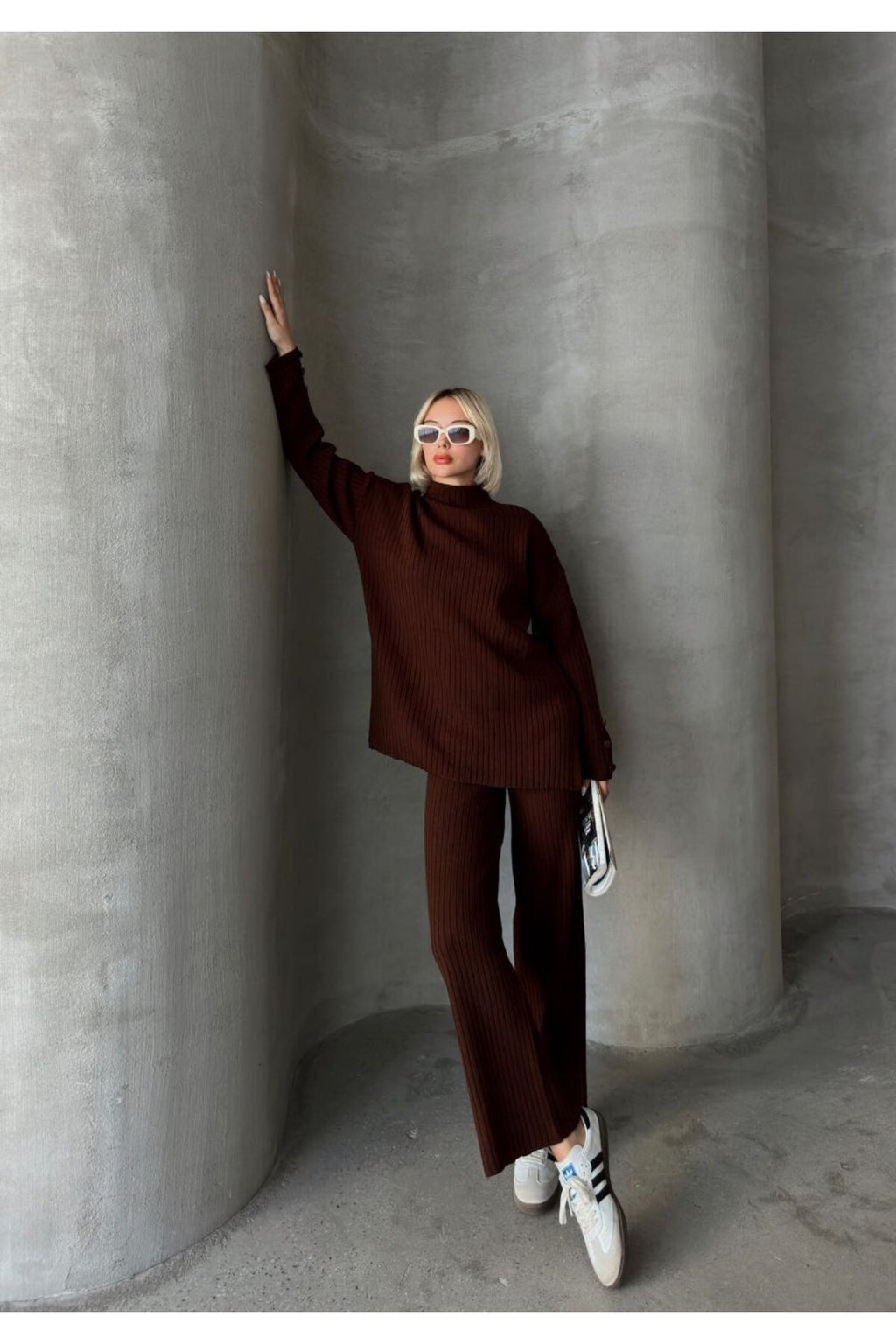 Düğme Detaylı Kol Tasarımlı İkili Takım