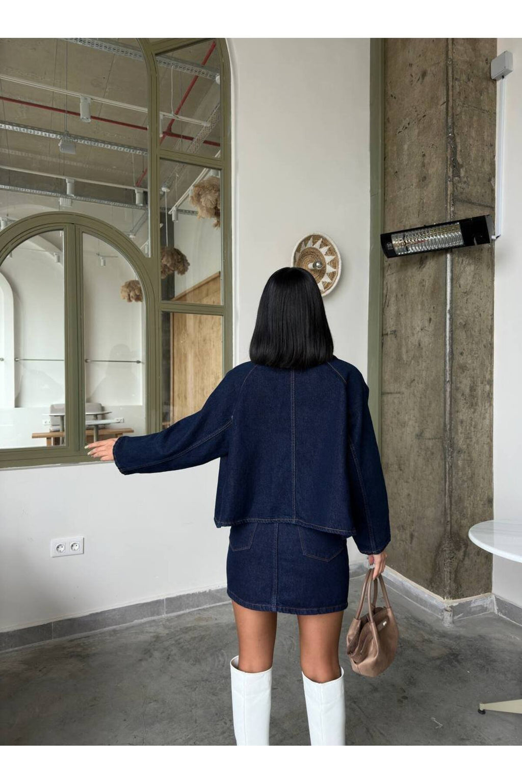 Kadife Yaka Denim Ceket