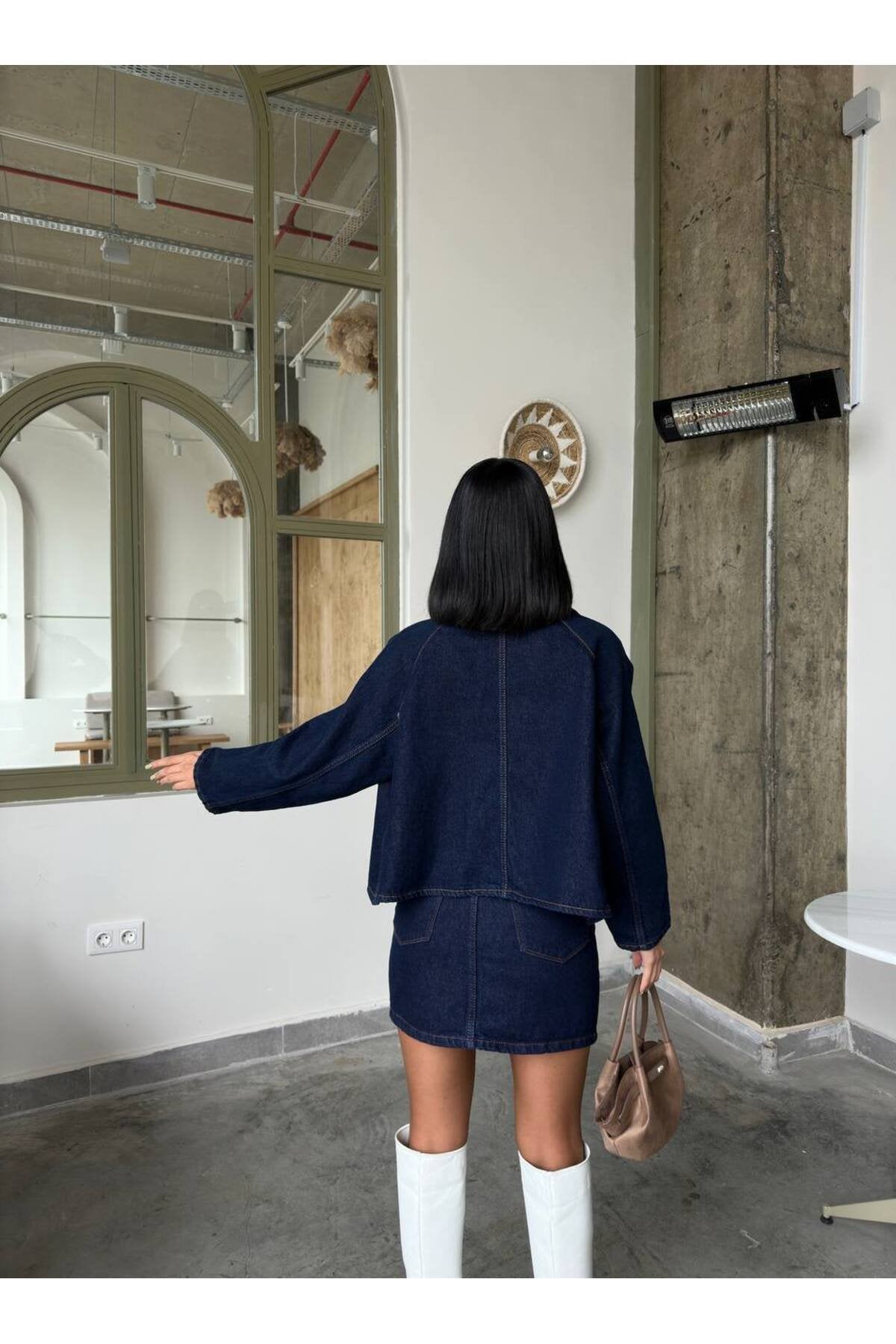 Kadife Yaka Denim Ceket