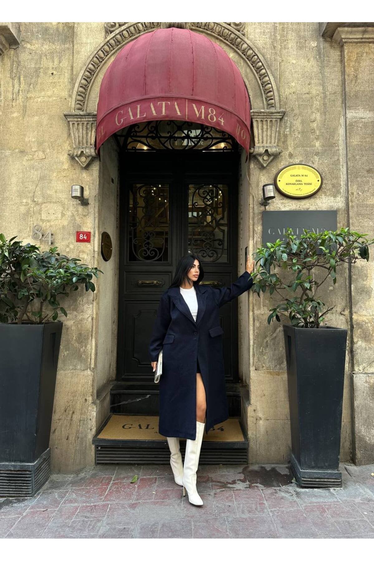 SU FIRÇA DESEN KAŞE KUMAŞ VATKALI OVERSİZE KABAN