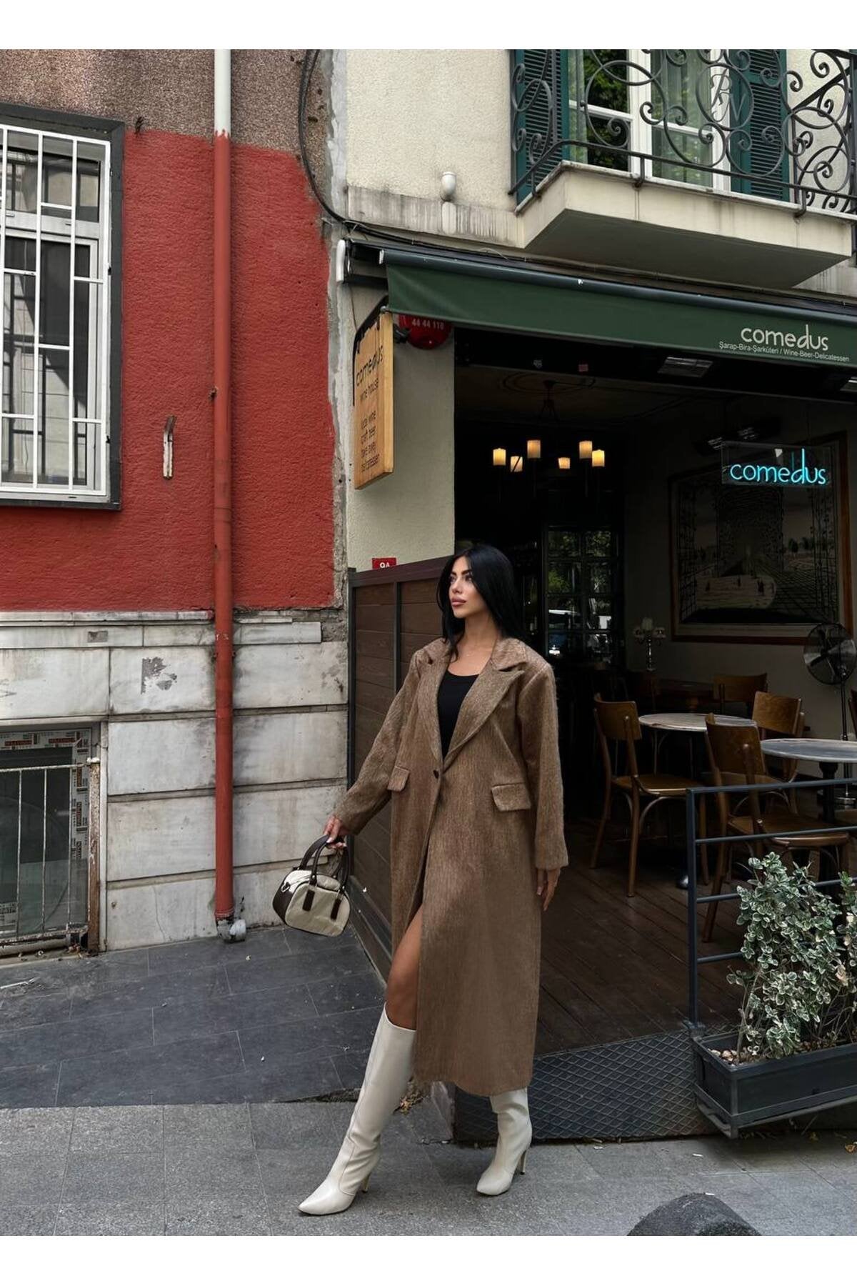 SU FIRÇA DESEN KAŞE KUMAŞ VATKALI OVERSİZE KABAN