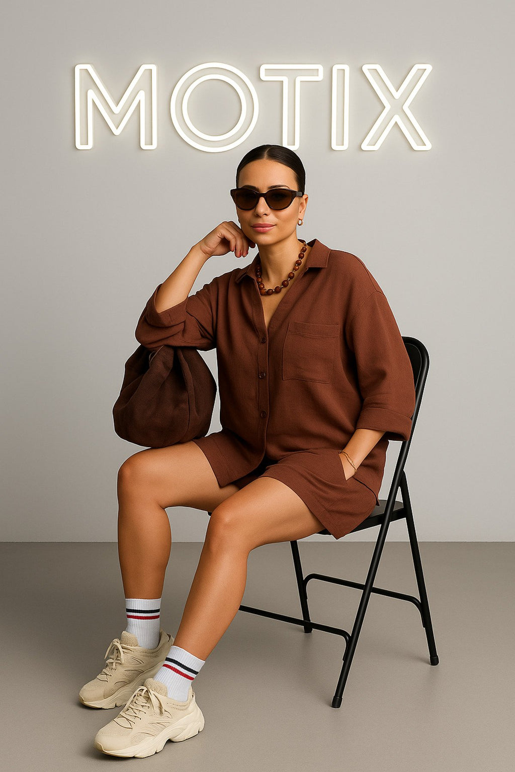 Gömlek Bağcıklı Şortlu İkili Takım