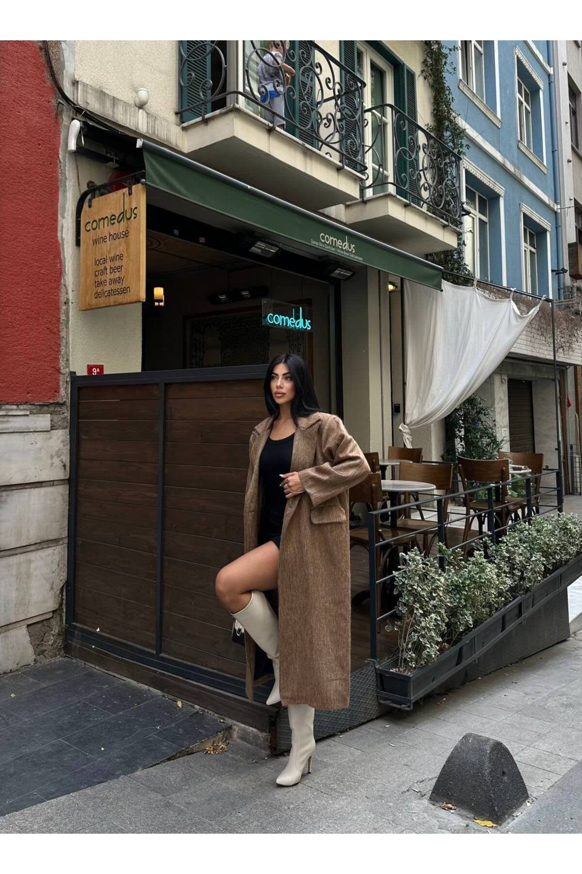 SU FIRÇA DESEN KAŞE KUMAŞ VATKALI OVERSİZE KABAN