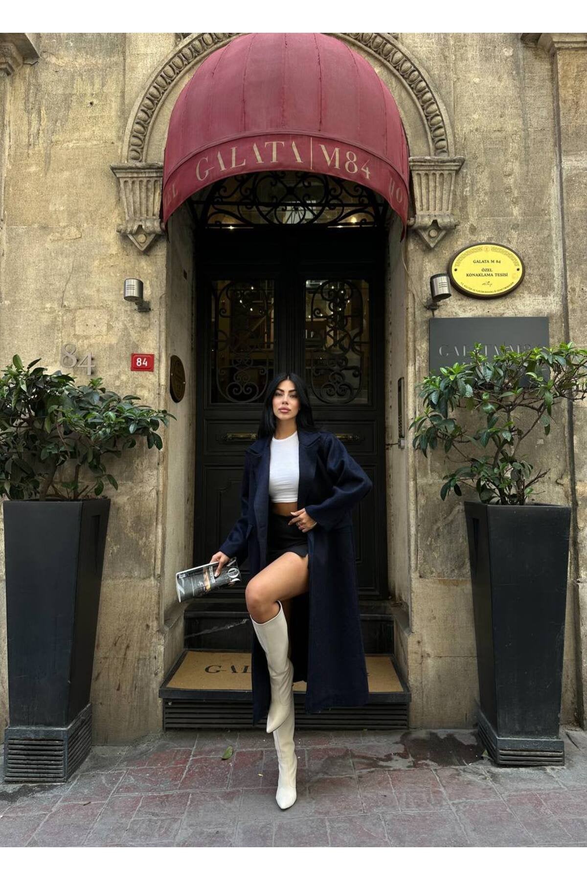 SU FIRÇA DESEN KAŞE KUMAŞ VATKALI OVERSİZE KABAN