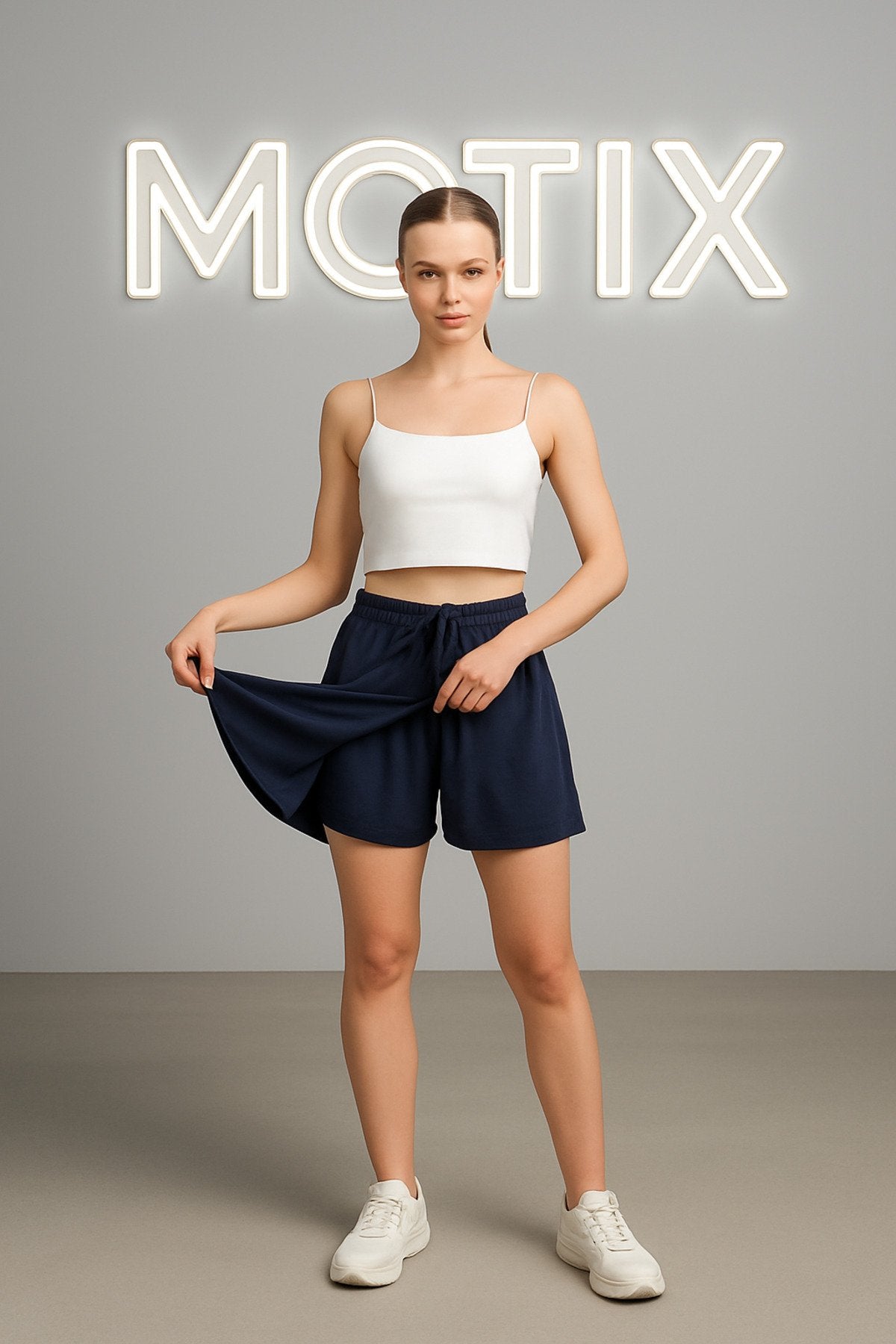 Bağcıklı Rahat Kesim Şort Etek