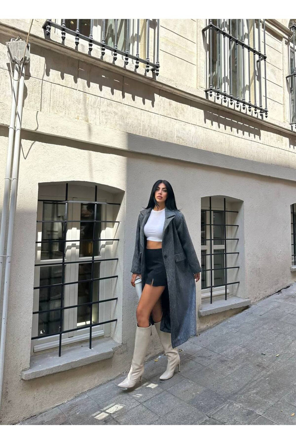 SU FIRÇA DESEN KAŞE KUMAŞ VATKALI OVERSİZE KABAN