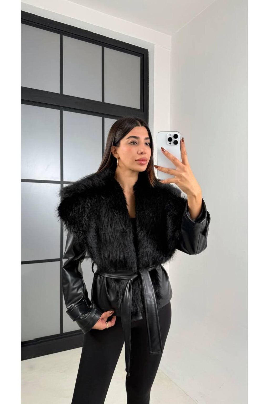 Trend Kürk Yaka Deri Ceket