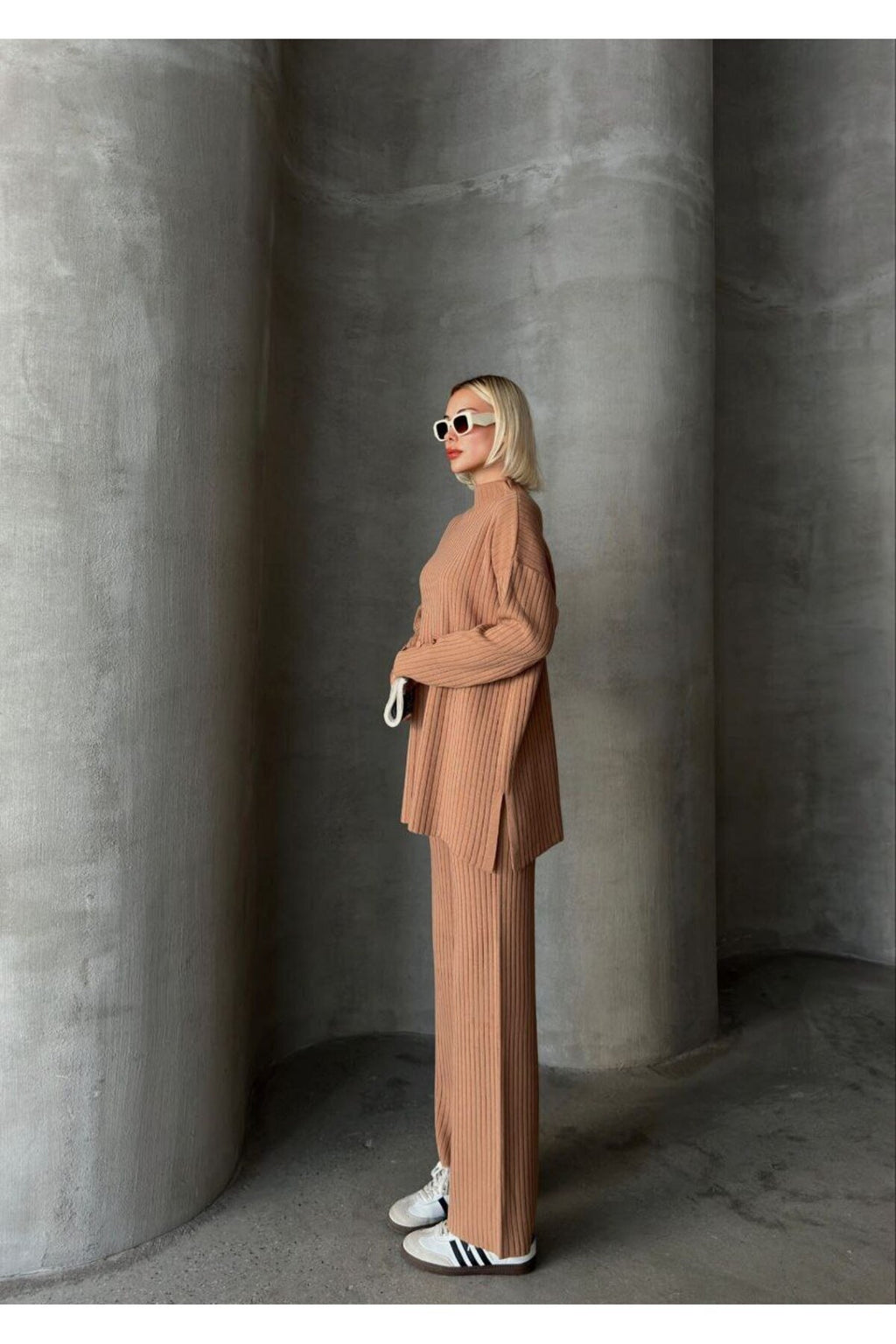 Düğme Detaylı Kol Tasarımlı İkili Takım